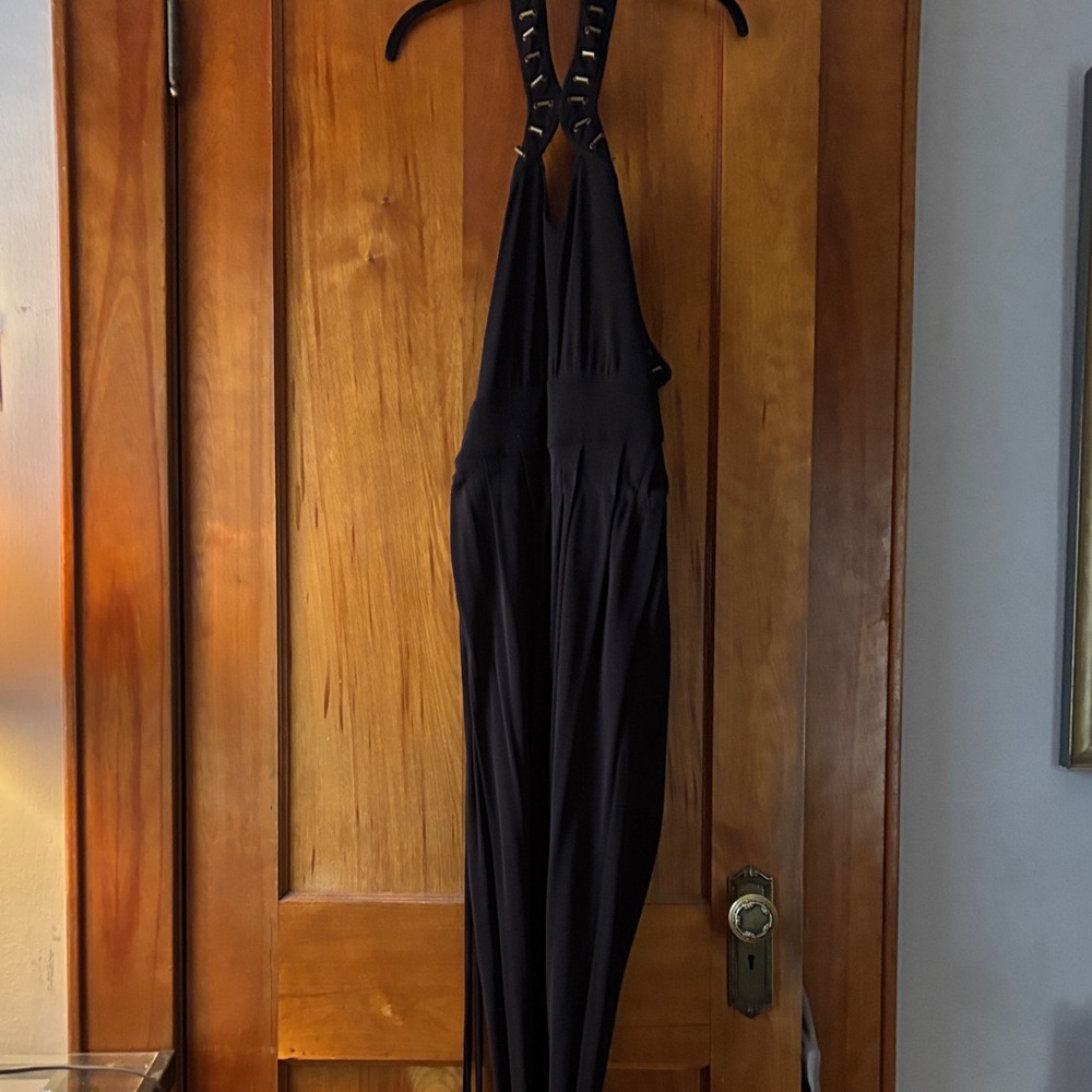bebe Black Strappy Jumpsuit